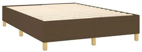 Estrutura de cama 140x190 cm tecido castanho-escuro