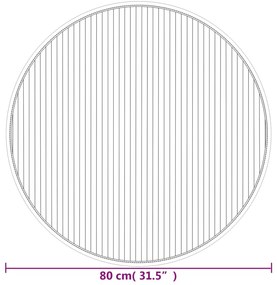 Tapete redondo 80 cm bambu preto