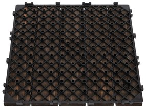 Módulo de 27 Deck de Madeira 30x30cm com Área de 2,5m² Estrados com Sistema de Clic para Balcão Terraço Jardim Marrom Escuro