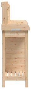 Mesa de cultivo c/ armário 110,5x45x124,5 cm abeto maciço