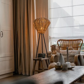 Candeeiro de pé oriental bege com contas - Moti