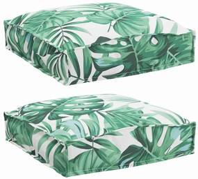 Almofadas de Palete para Assento - 2 Peças com Estampa de Folhas - 40x