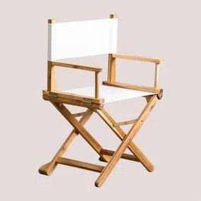 Cadeira de diretor dobrável de madeira Ridley Branco Quebrado - Sklum