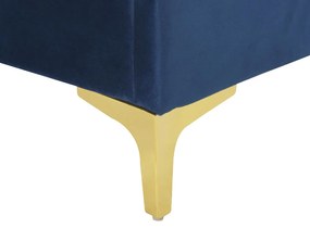 Cama de casal em veludo azul marinho 180 x 200 cm LIMOUX Beliani