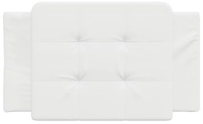 Almofadão de cabeceira 90 cm couro artificial branco
