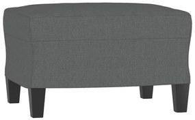 Sofá Cinha Chaise Longue - De 3 Lugares com Apóio de Pés - Cor Cinza E