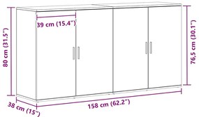 Cristaleiras 2 pcs Madeira Velha 79x38x80 cm Madeira Derivada