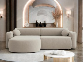 Sofá de canto Comfivo 413, Cama com arrumação, 252x150x70cm, 98.8 kg, Pernas: Plástico