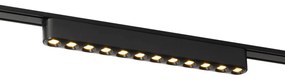 LED Candeeiro de Teto Moderno Preto para Sistema de Trilho Monofásico 12W 3000K - Magnetic Puntua Moderno