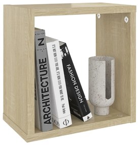 Prateleiras de parede em forma de cubo 2 pcs 26x15x26 cm sonoma