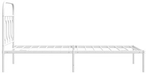 Estrutura de cama com cabeceira 90x200 cm metal branco