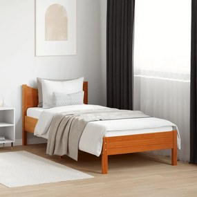 Cama sem colchão 90x200 cm pinho maciço castanho-mel