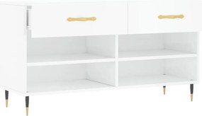 Banco sapateira 102x35x55 cm derivados madeira branco brilhante