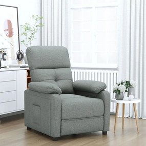vidaXL Poltrona reclinável tecido cinzento-escuro