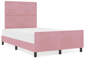 Estrutura de Cama Rosa 120x200 cm Veludo