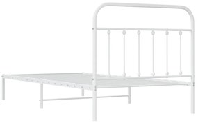 Estrutura de cama em metal com cabeceira 107x203 cm branco