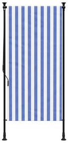 Estore de rolo para exterior 120x270cm tecido/aço azul e branco