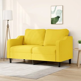 Sofá Bianca - De 2 Lugares - Em Tecido - Cor Amarelo - 158x77x80 cm -