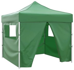 Tenda dobrável 3 x 3 m verde com 4 paredes