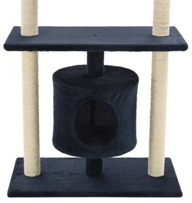 Árvore p/ gatos c/ postes arranhadores sisal 95 cm azul escuro