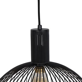 Candeeiro suspenso design preto 40cm - WIRE Dos Moderno