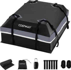Mala de tejadilho universal para carro 112 x 86 x 45 cm, impermeável em PVC, 450 L, com 6 ganchos, 10 correias, faixas refletoras e saco de transporte