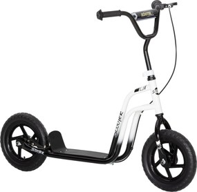 AIYAPLAY Patinete infantil com guidão ajustável, rodas grandes, suporte de estacionamento, freio de mão, para crianças de 5-12 anos, Branco | Aosom Portugal