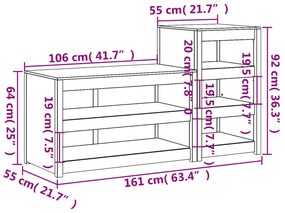 Armários de cozinha para exterior 2 pcs pinho maciço preto