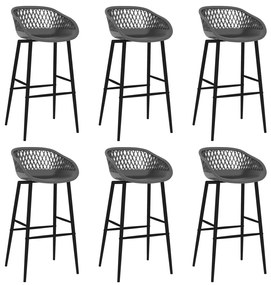 7 pcs conjunto de bar preto e cinzento