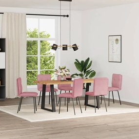 vidaXL Cadeiras de jantar 6 pcs veludo rosa