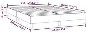 Estrutura de cama 140x200 cm tecido cinzento-escuro