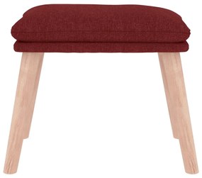 Apoio de pés 45x29,5x35 cm tecido vermelho tinto