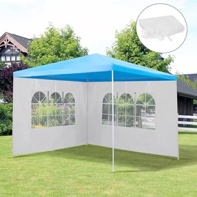 Outsunny Conjunto de 2 Paredes Laterais para Tendas de 3x3m e 3x6m Paredes Laterais para Tendas com Janelas Transparentes 293x193cm Branco