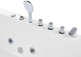 Banheira de hidromassagem de canto versão à esquerda em acrílico branco 170 x 80 cm PUQUIO Beliani