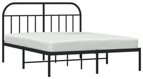 Estrutura de cama com cabeceira 140x190 cm metal preto