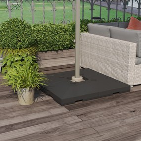 Conjunto de 4 bases de floreira para guarda-sóis com peso de lastro, para guarda-sóis com haste lateral; dimensões por base: 51 x 51 x 12 cm; polietil