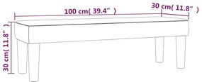 Banco 100x30x30 cm tecido castanho-acinzentado