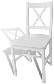 Cadeiras de jantar 6 pcs madeira de pinho branco