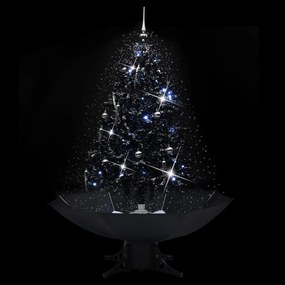 Árvore Natal c/ neve base formato guarda-chuva 140 cm PVC preto