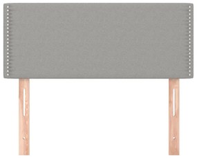 Cabeceira de cama tecido 100x5x78/88 cm cinzento-claro