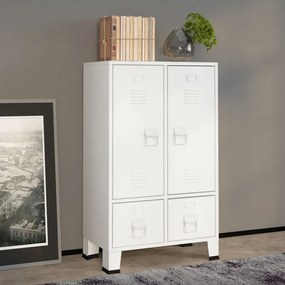 339611 vidaXL Roupeiro industrial 67x35x107 cm aço branco