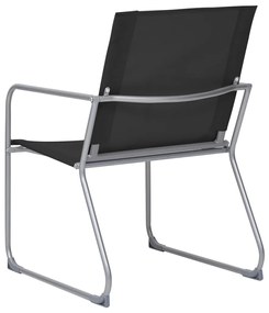 4 pcs conjunto lounge para jardim tecido e aço preto