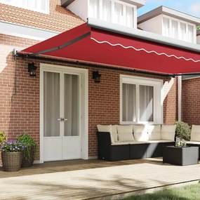Toldo Retrátil Manual vidaXL Vermelho 500 x 300 cm