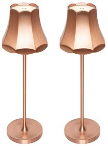 LED Conjunto de 2 Candeeiros de Mesa Retro Cobre Recarregáveis IP44 - Granny Retro