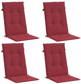 Almofadões p/ cadeiras altas jardim 4 pcs tecido vermelho tinto
