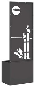 Vaso de Jardim com Painel Decorativo Preto 50 x 140 cm