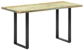 Mesa de jantar 140x70x76 cm madeira recuperada maciça