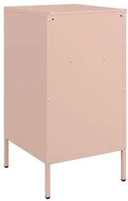 Mesas de cabeceira 2 pcs 36x39x68 cm aço rosa