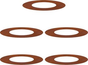 vidaXL adequado para Anéis de Árvore Planos 5 pcs Castanho Ø40 / 70 cm