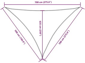 Para-sol vela tecido oxford triangular 5x7x7 m verde-escuro